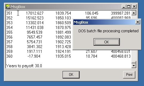 MsgBox Screenshot